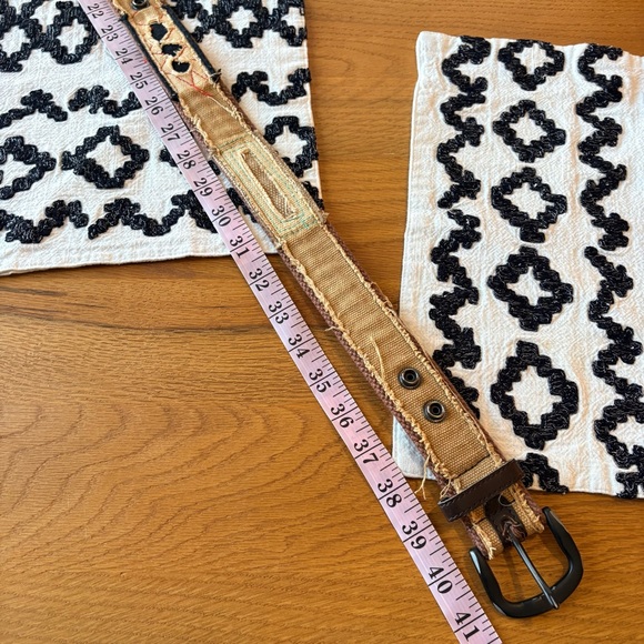 Daytrip Buckle Distressed Cotton Boho Tan Brown Belt size medium M - Picture 3 of 6